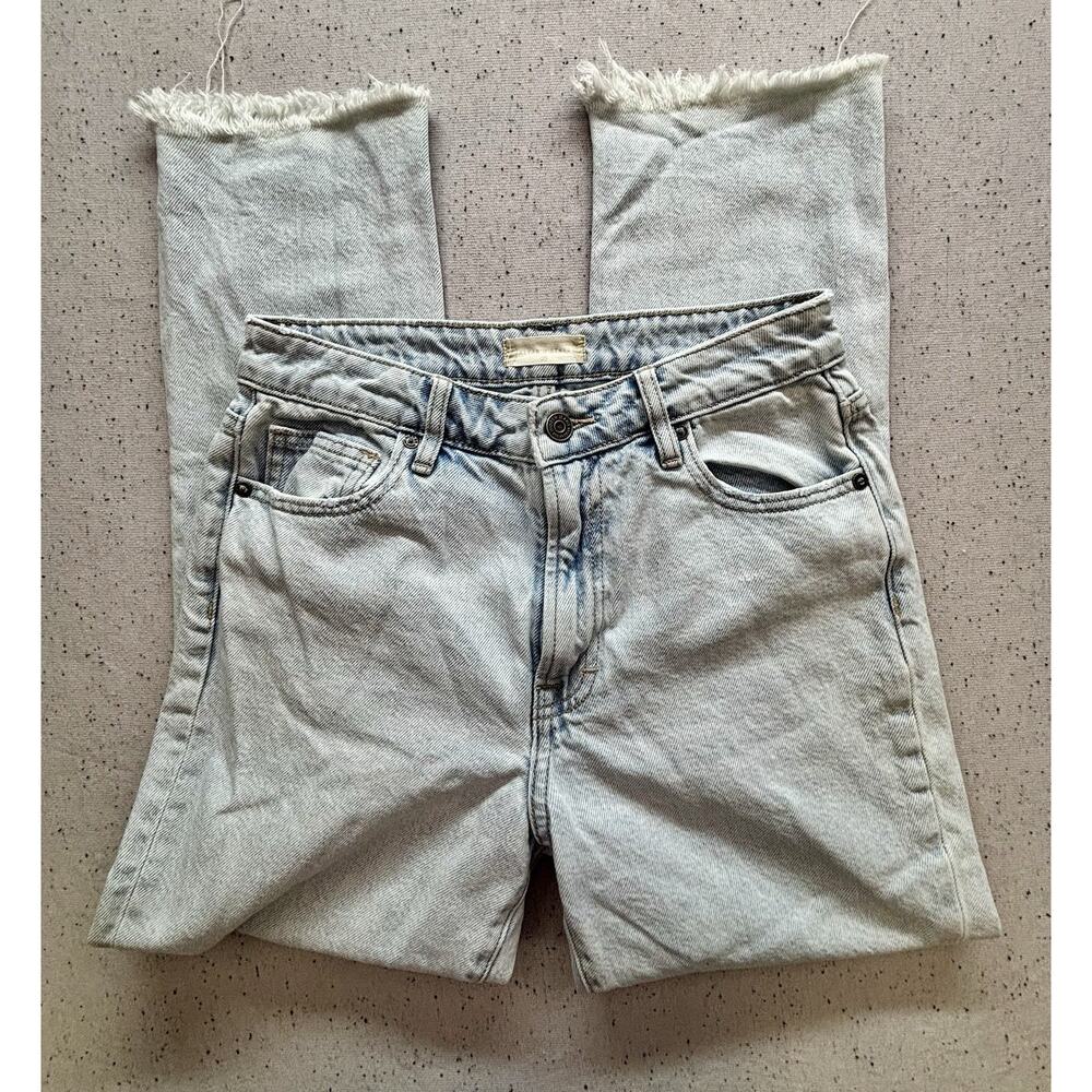Altar'd State Hidden Jeans Light Wash Distressed Straight Leg Size 25 Cotton Y2K
